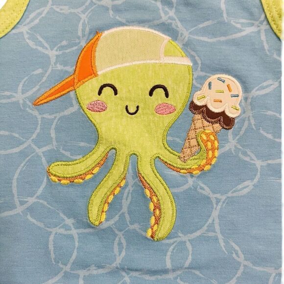 RicRac & Ruffles size 2T Boys Summer Sleeveless tank top octopus New - Picture 2 of 5